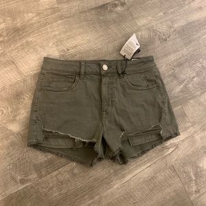 Olive green American Eagle high wasted shorties